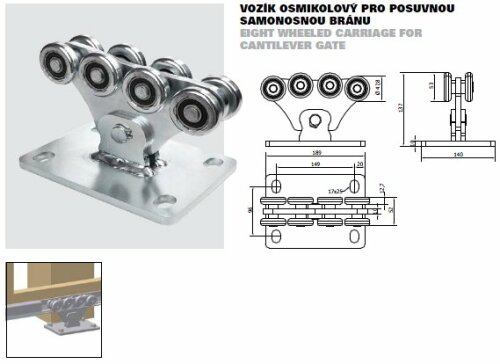 VO73 - SPEED S nosný vozík osmikolový